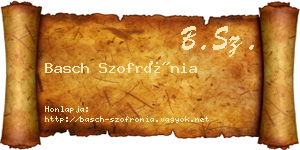 Basch Szofrónia névjegykártya